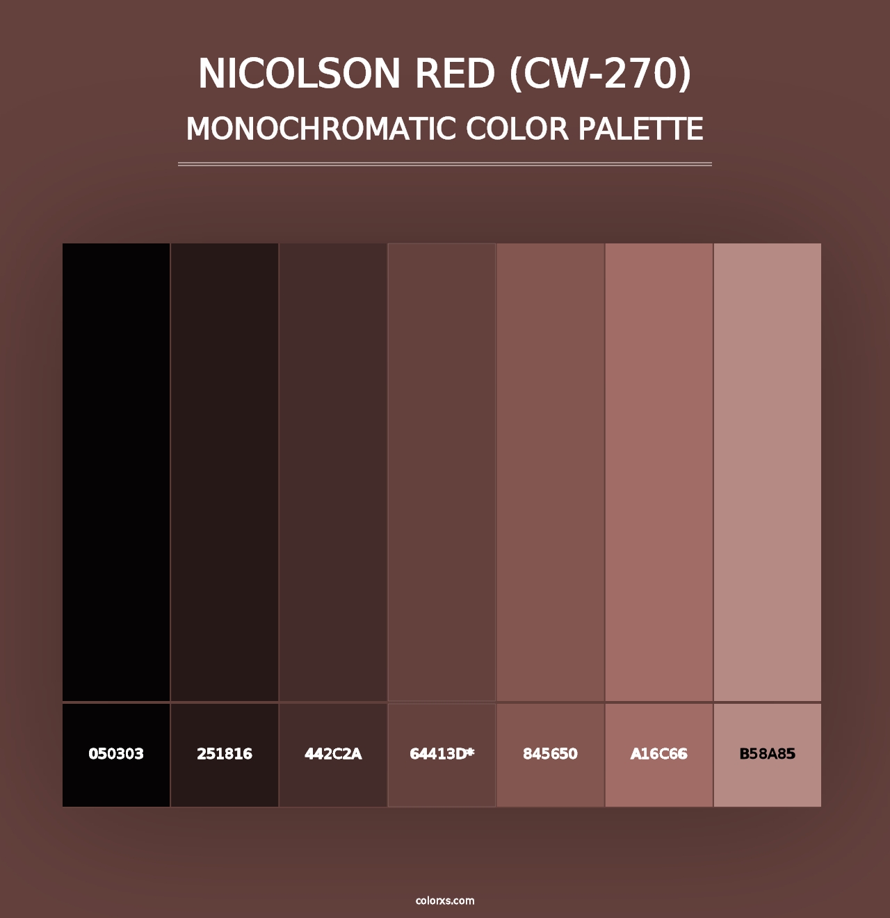 Nicolson Red (CW-270) - Monochromatic Color Palette