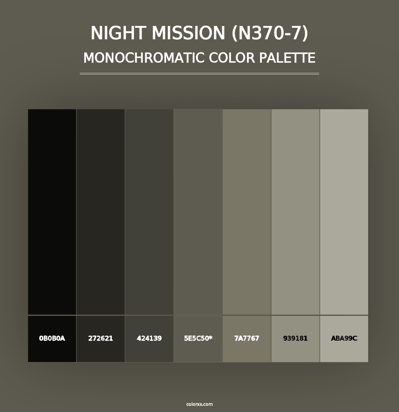 Night Mission (N370-7) - Monochromatic Color Palette