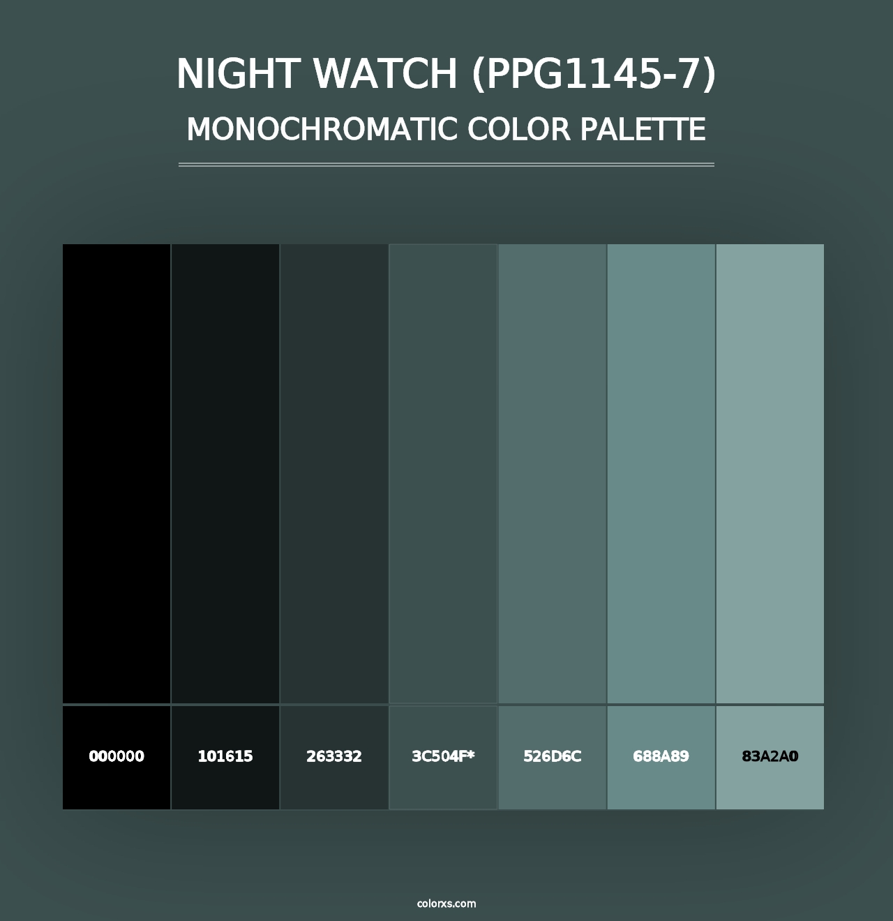 Night Watch (PPG1145-7) - Monochromatic Color Palette