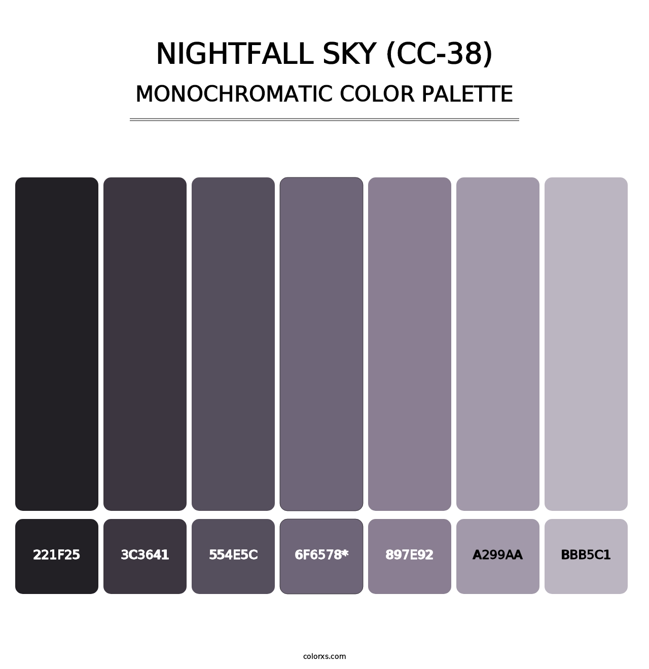 Nightfall Sky (CC-38) - Monochromatic Color Palette