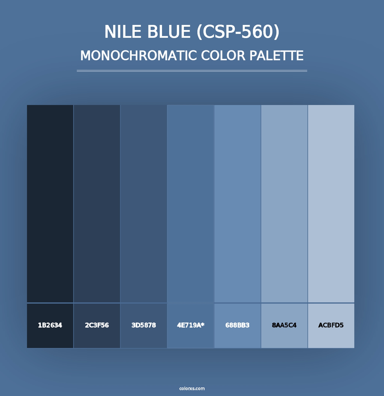 Nile Blue (CSP-560) - Monochromatic Color Palette