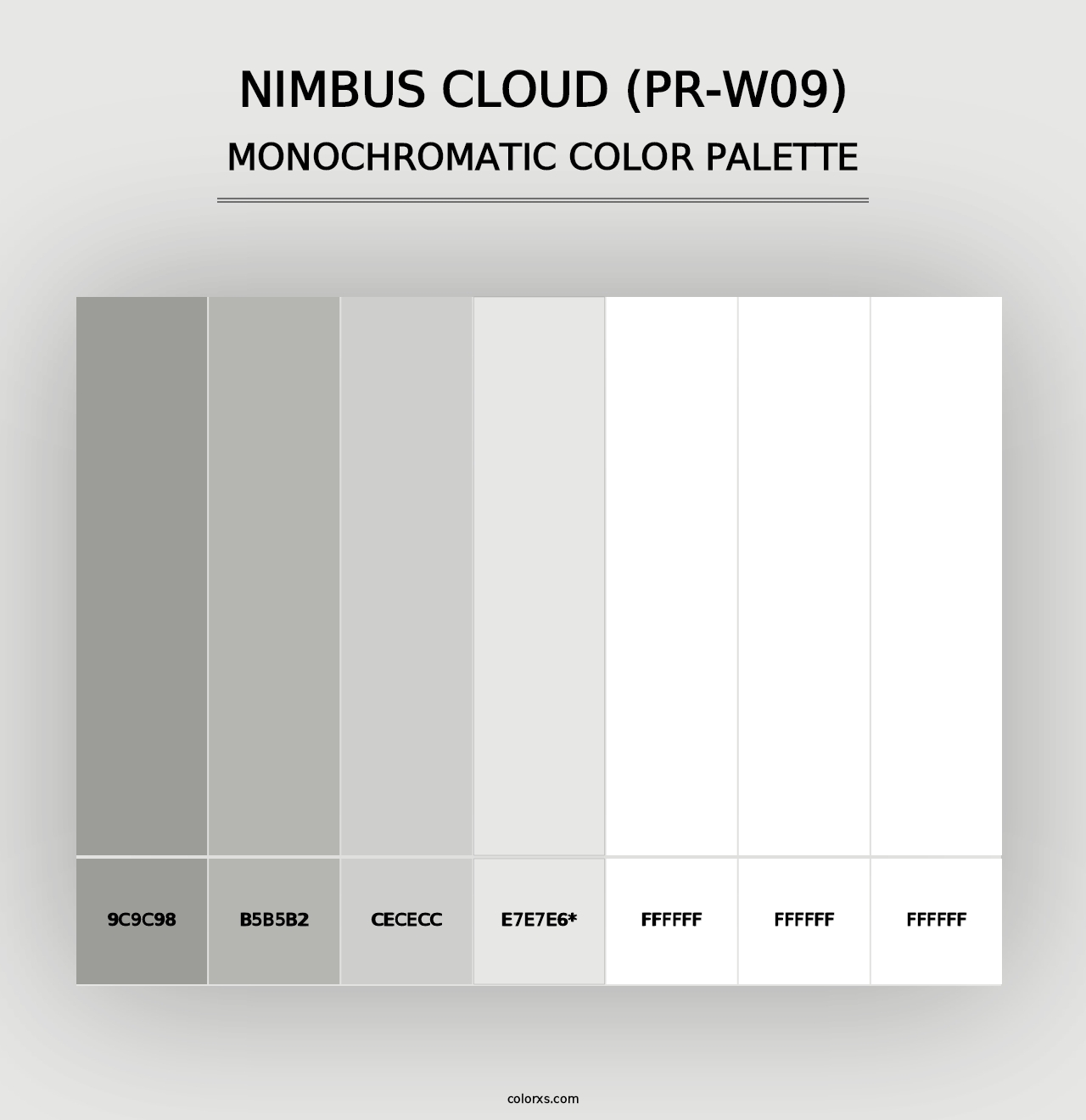 Nimbus Cloud (PR-W09) - Monochromatic Color Palette