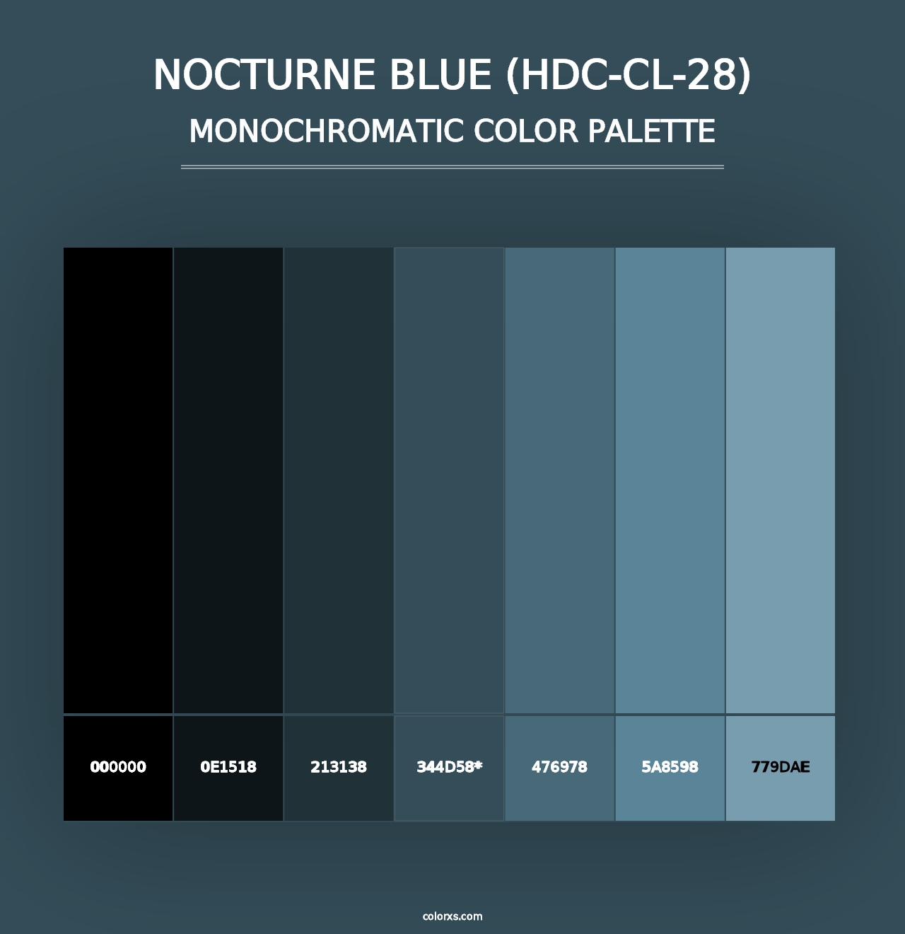 Nocturne Blue (HDC-CL-28) - Monochromatic Color Palette