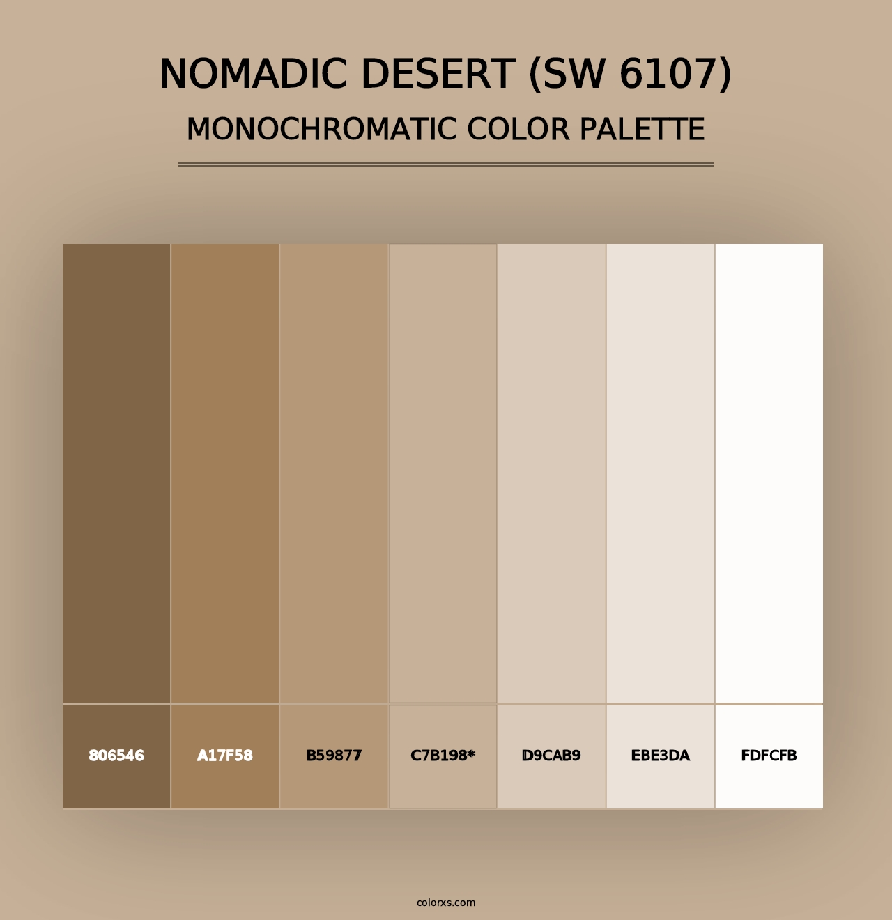 Nomadic Desert (SW 6107) - Monochromatic Color Palette