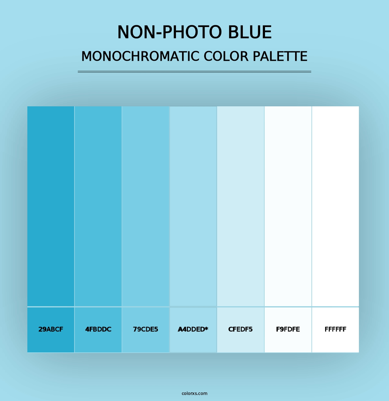 Non-photo Blue - Monochromatic Color Palette