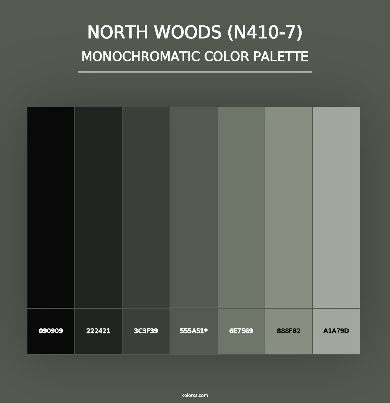 North Woods (N410-7) - Monochromatic Color Palette