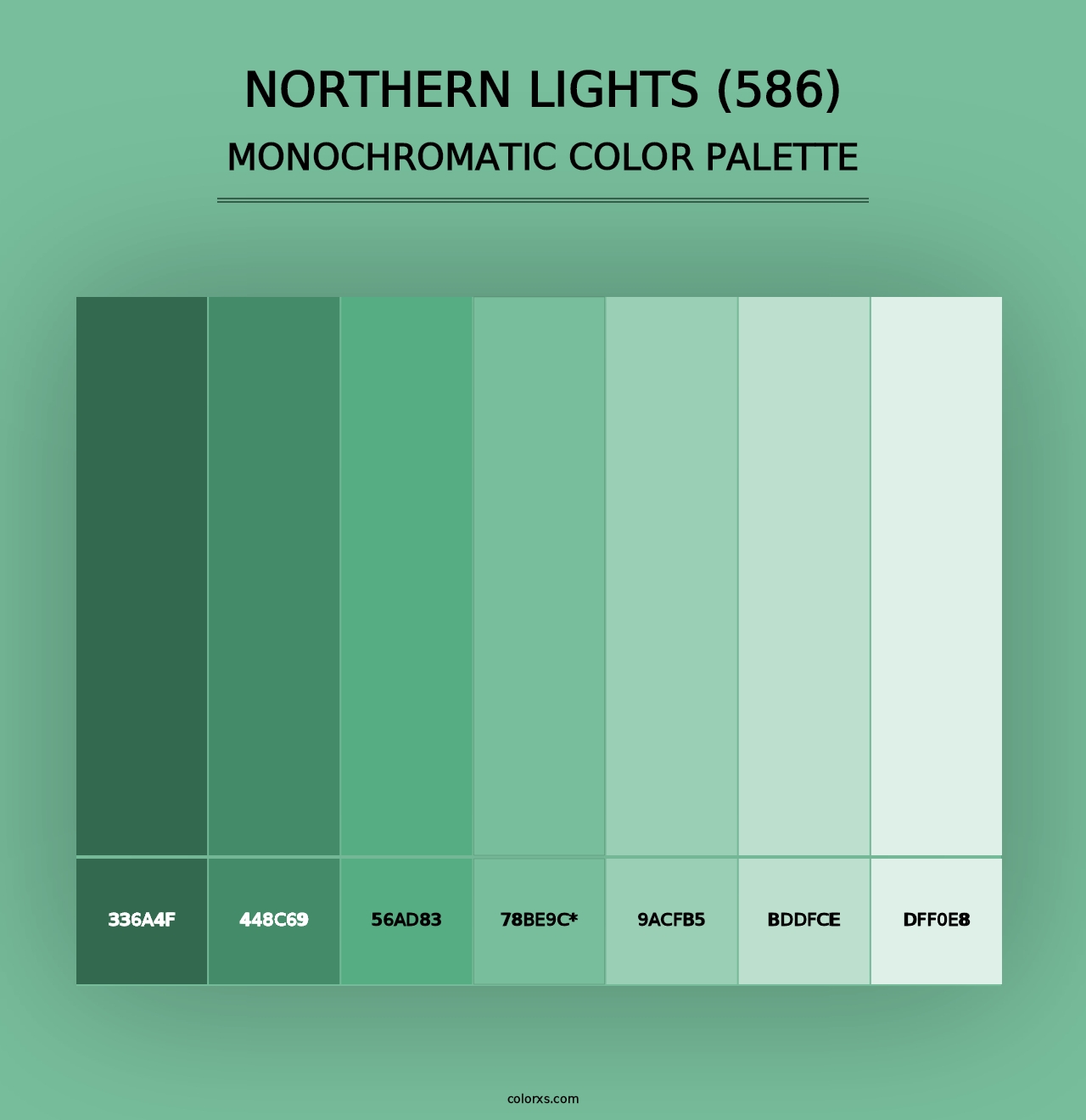 Northern Lights (586) - Monochromatic Color Palette