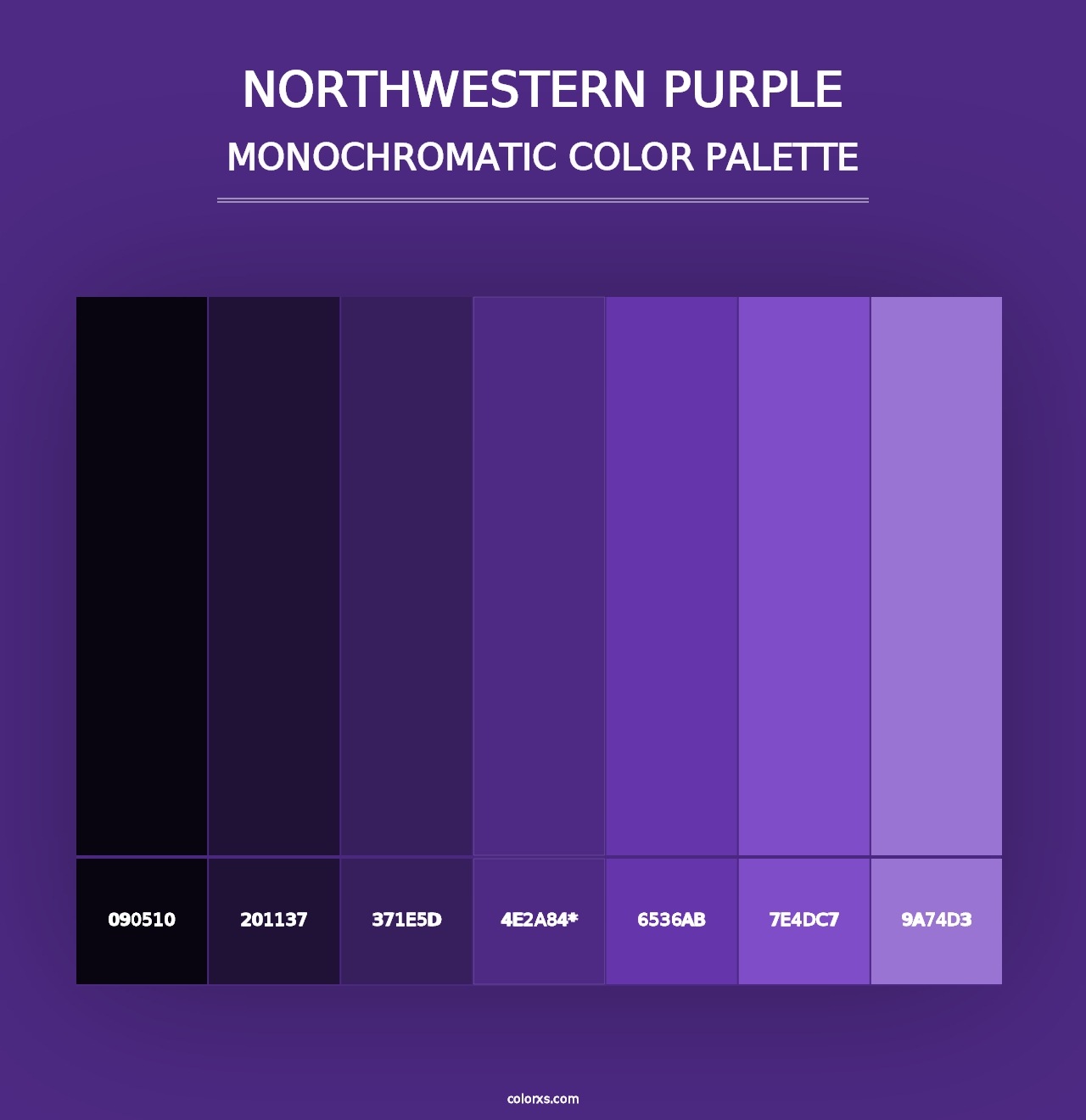 Northwestern Purple - Monochromatic Color Palette