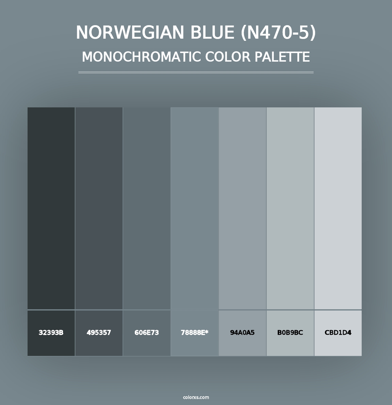 Norwegian Blue (N470-5) - Monochromatic Color Palette