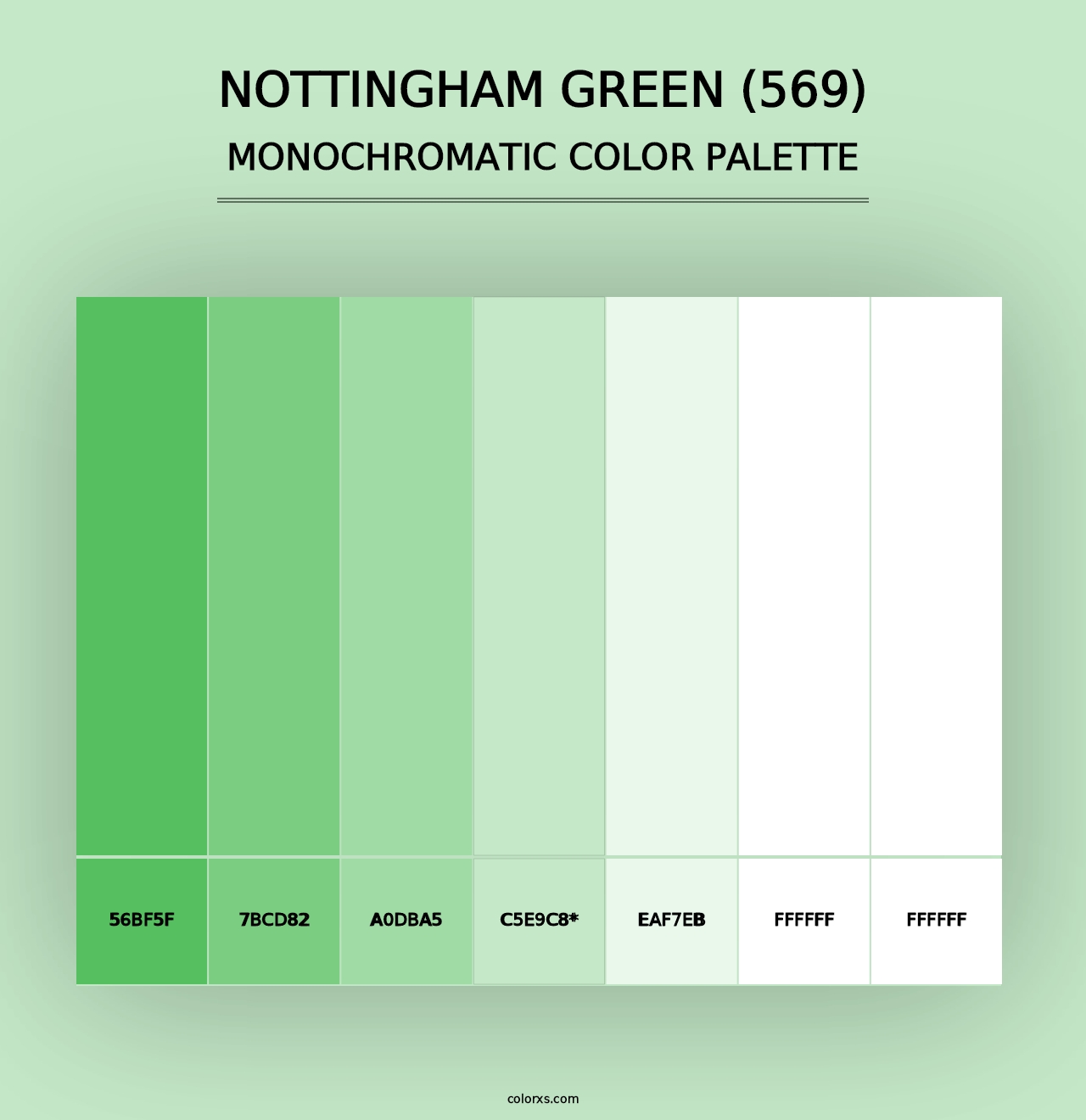 Nottingham Green (569) - Monochromatic Color Palette