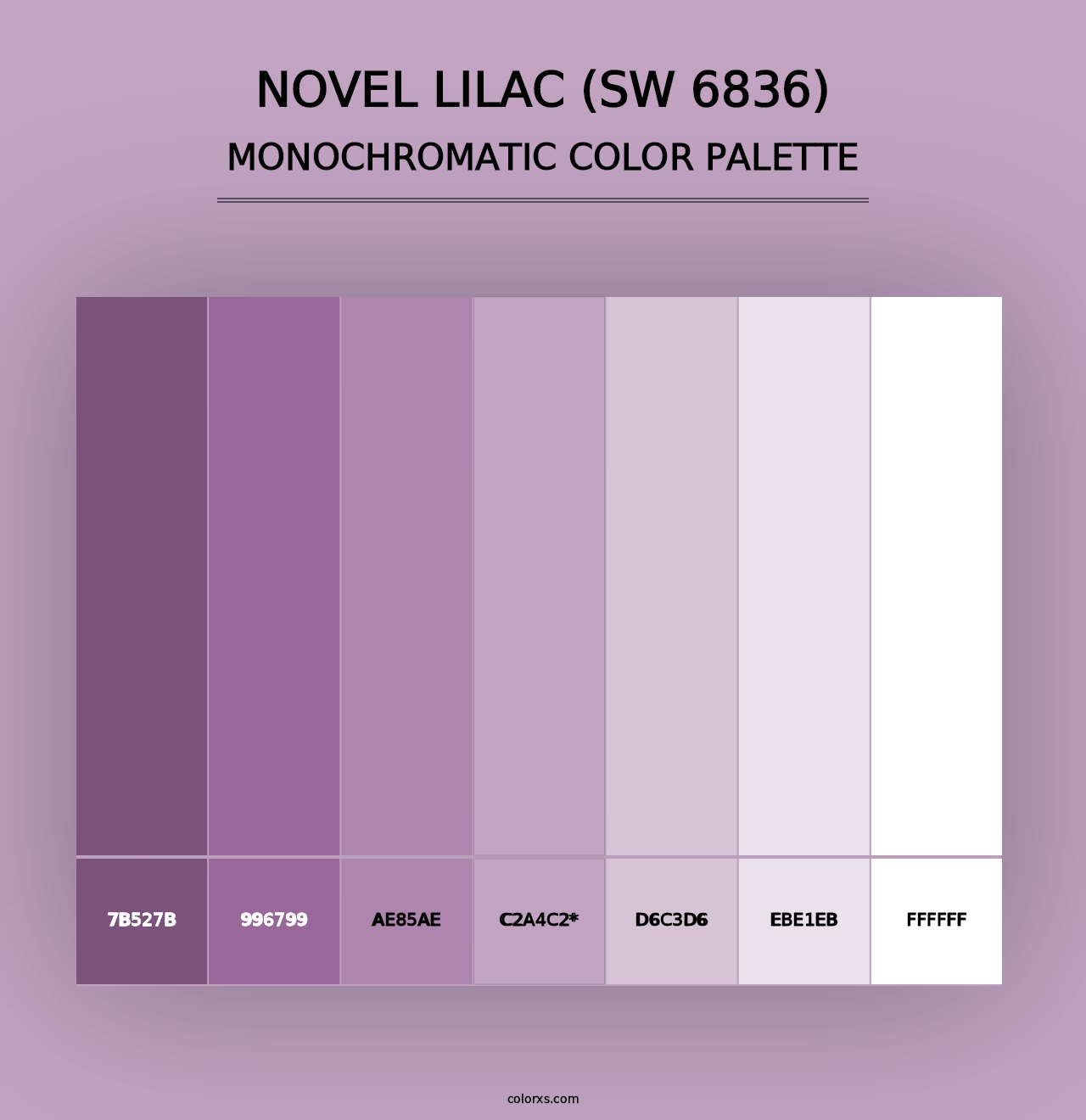 Novel Lilac (SW 6836) - Monochromatic Color Palette