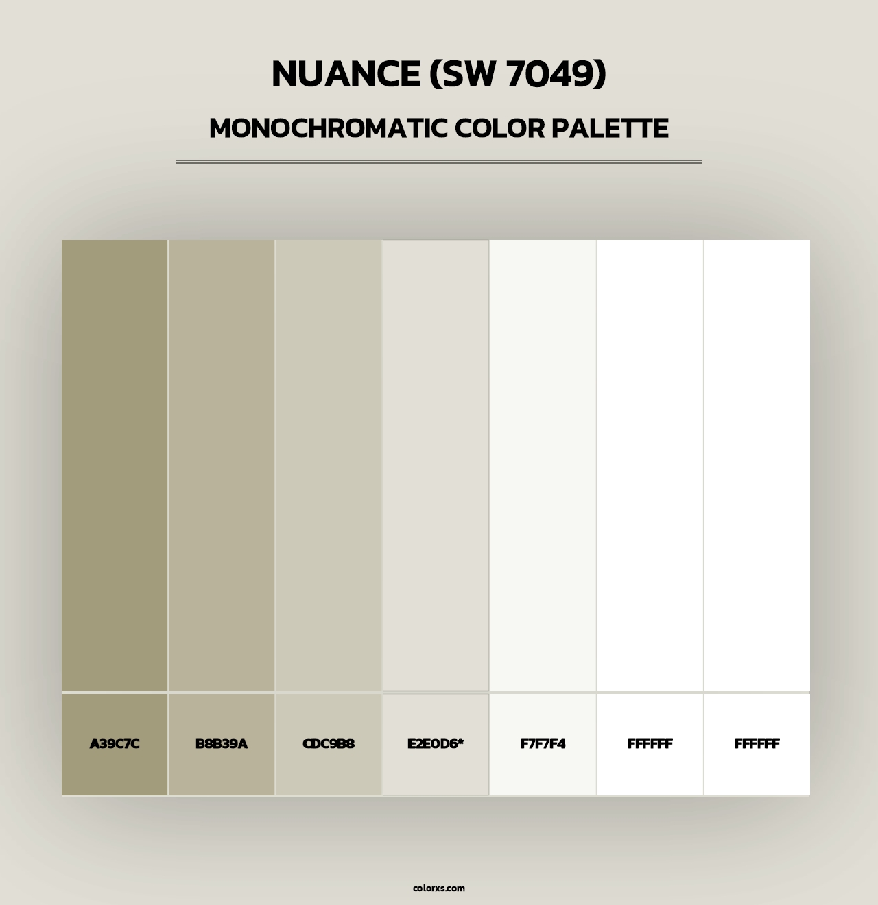 Nuance (SW 7049) - Monochromatic Color Palette