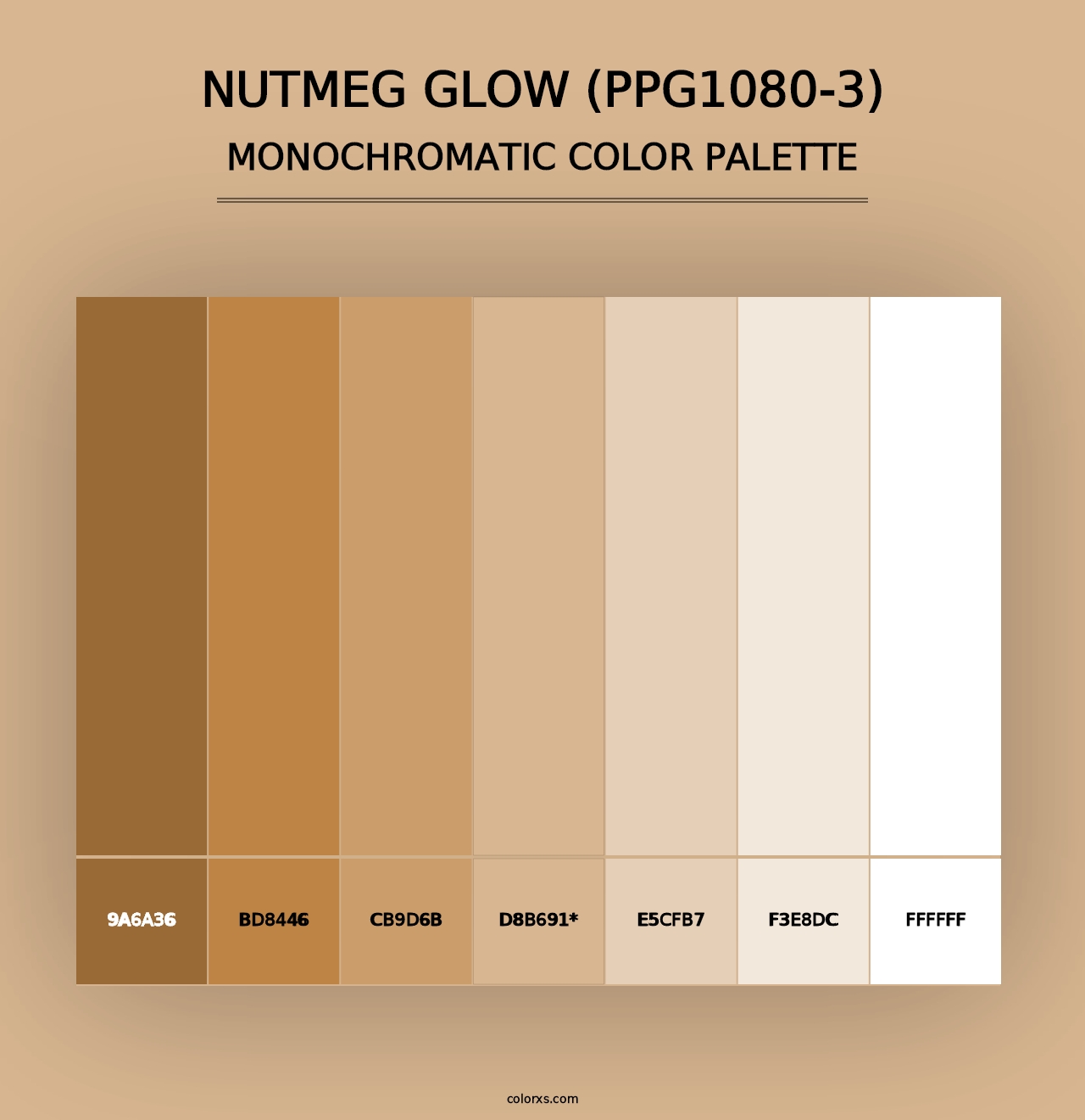 Nutmeg Glow (PPG1080-3) - Monochromatic Color Palette