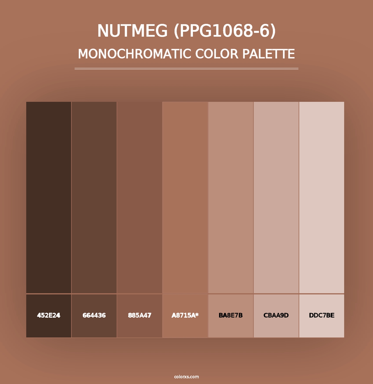 Nutmeg (PPG1068-6) - Monochromatic Color Palette