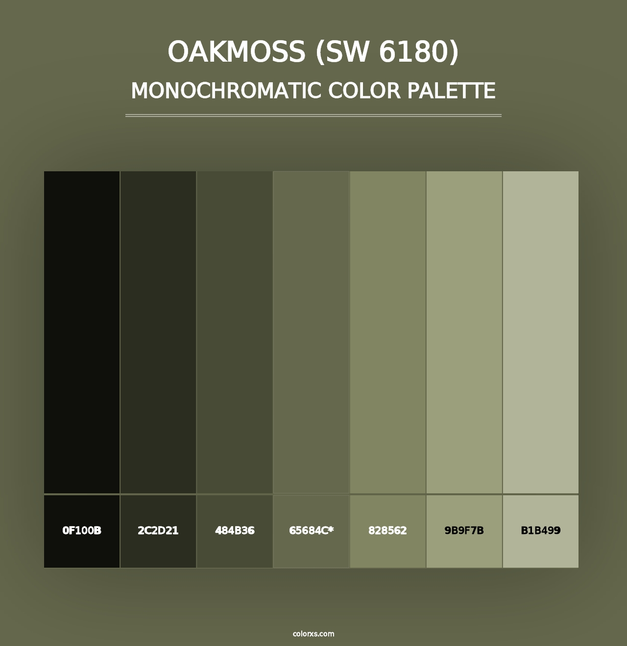 Oakmoss (SW 6180) - Monochromatic Color Palette