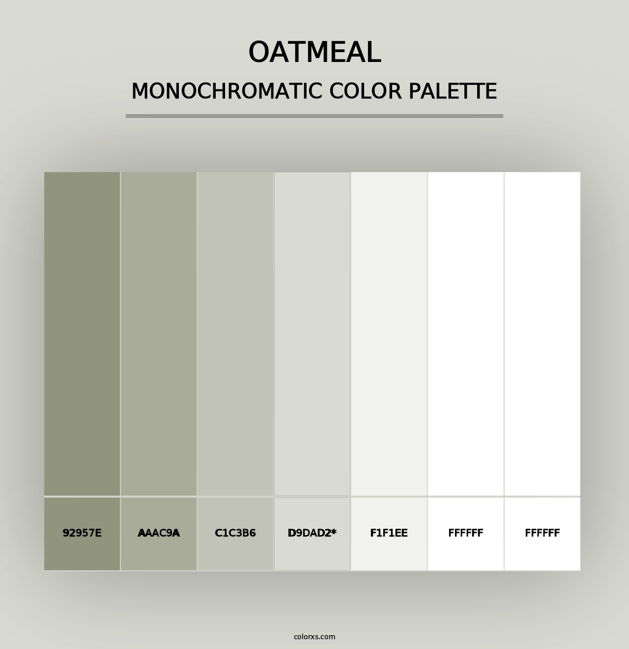 Oatmeal - Monochromatic Color Palette