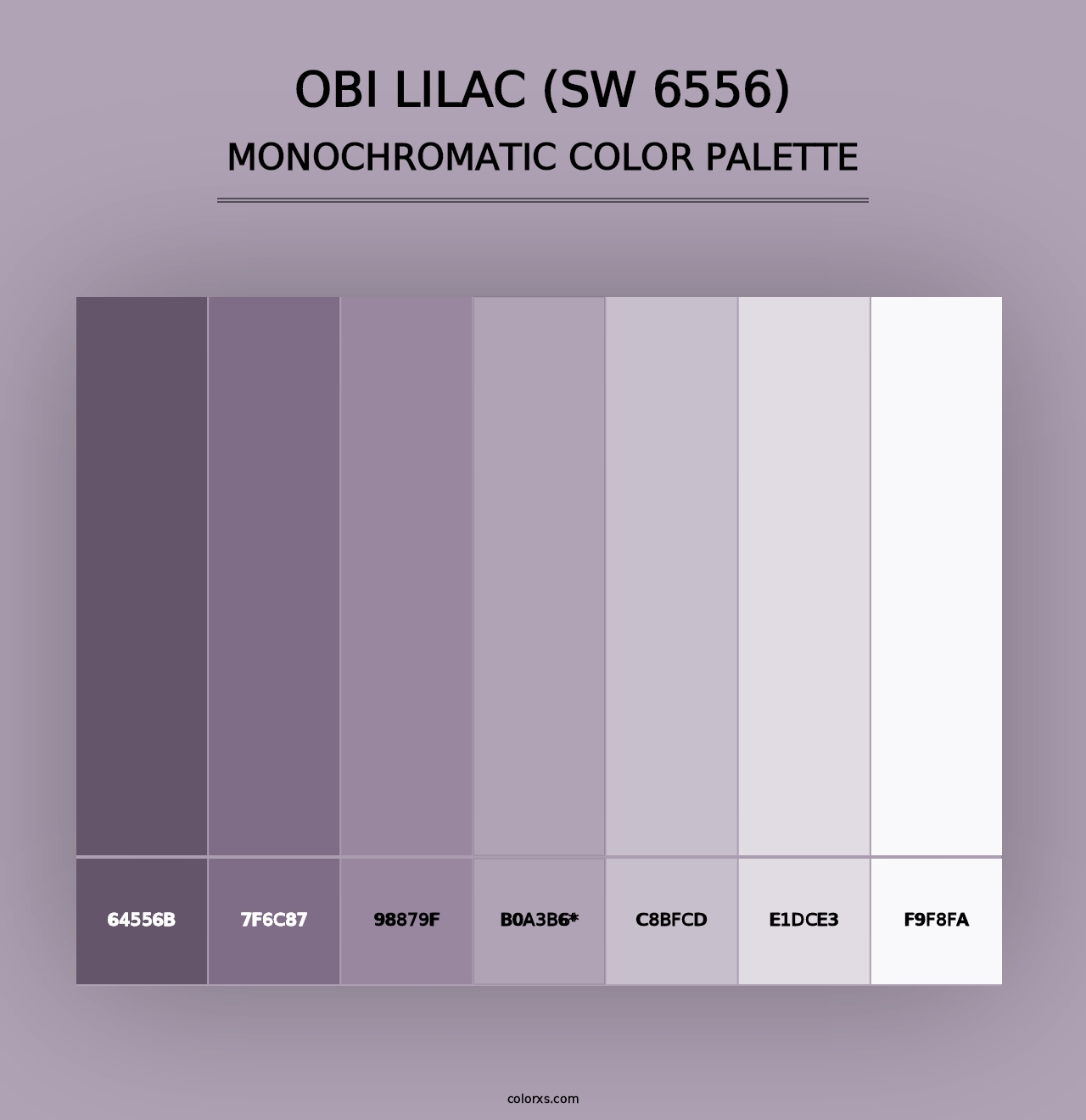 Obi Lilac (SW 6556) - Monochromatic Color Palette