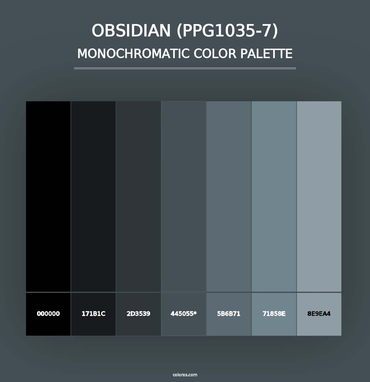 Obsidian (PPG1035-7) - Monochromatic Color Palette