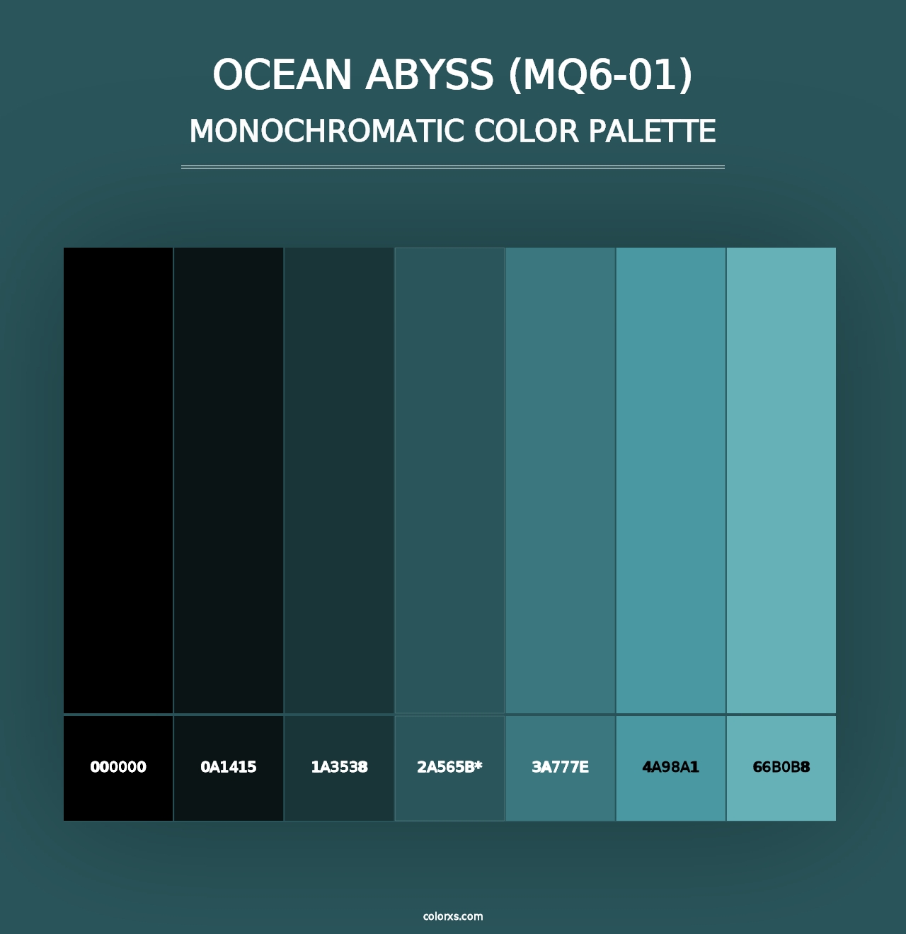 Ocean Abyss (MQ6-01) - Monochromatic Color Palette