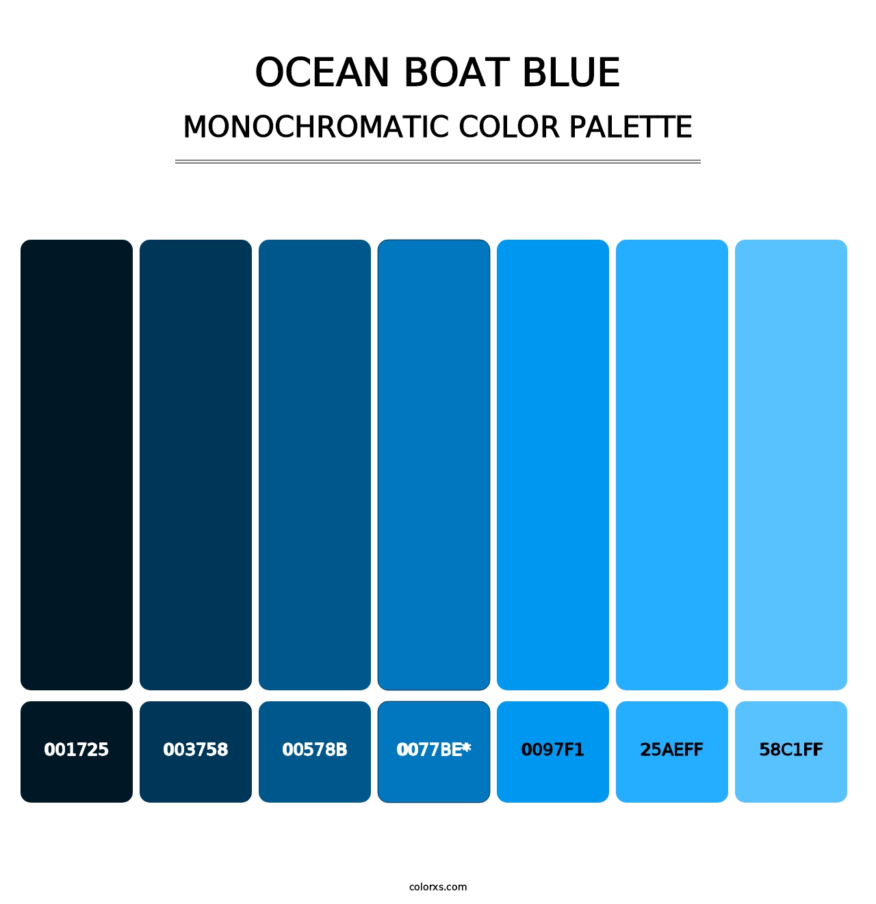 Ocean Boat Blue - Monochromatic Color Palette