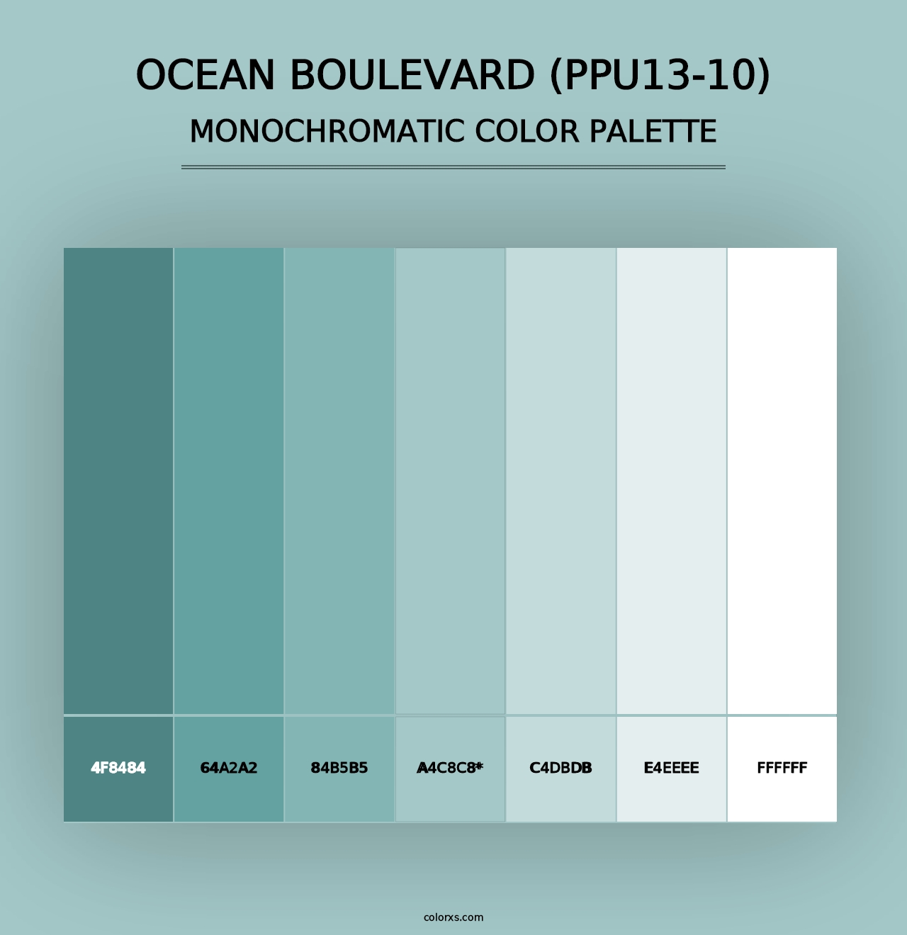 Ocean Boulevard (PPU13-10) - Monochromatic Color Palette