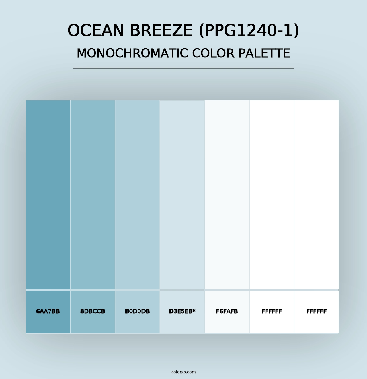 Ocean Breeze (PPG1240-1) - Monochromatic Color Palette