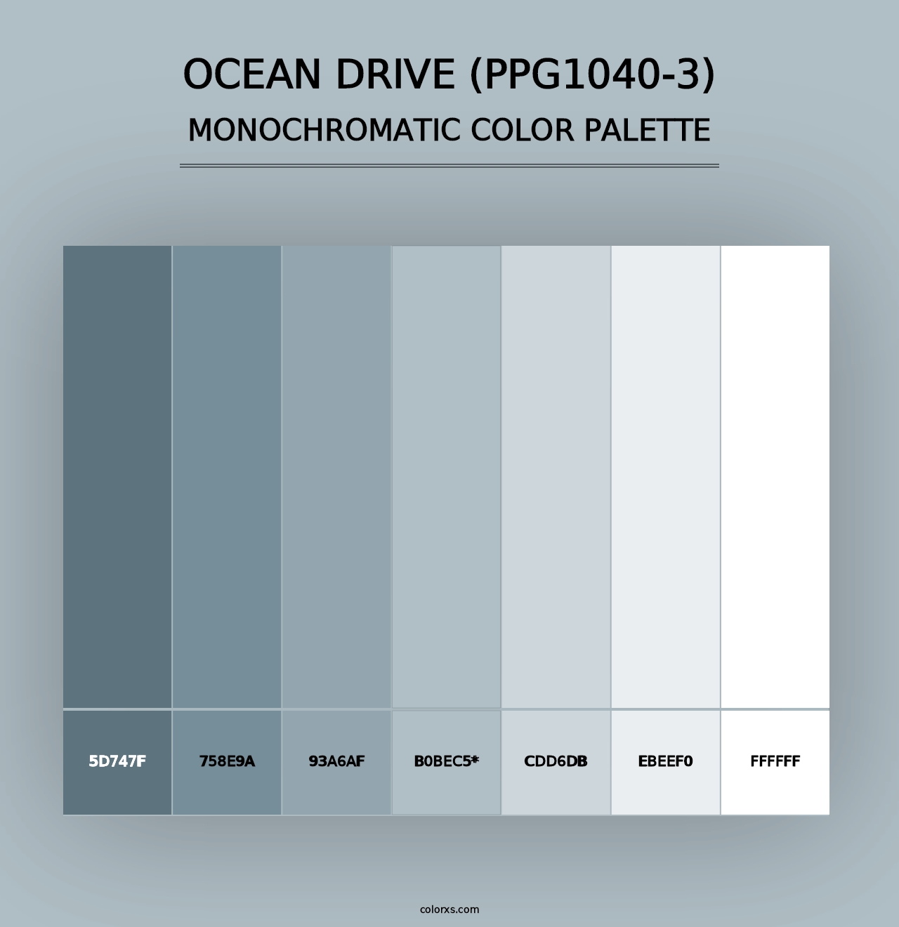 Ocean Drive (PPG1040-3) - Monochromatic Color Palette