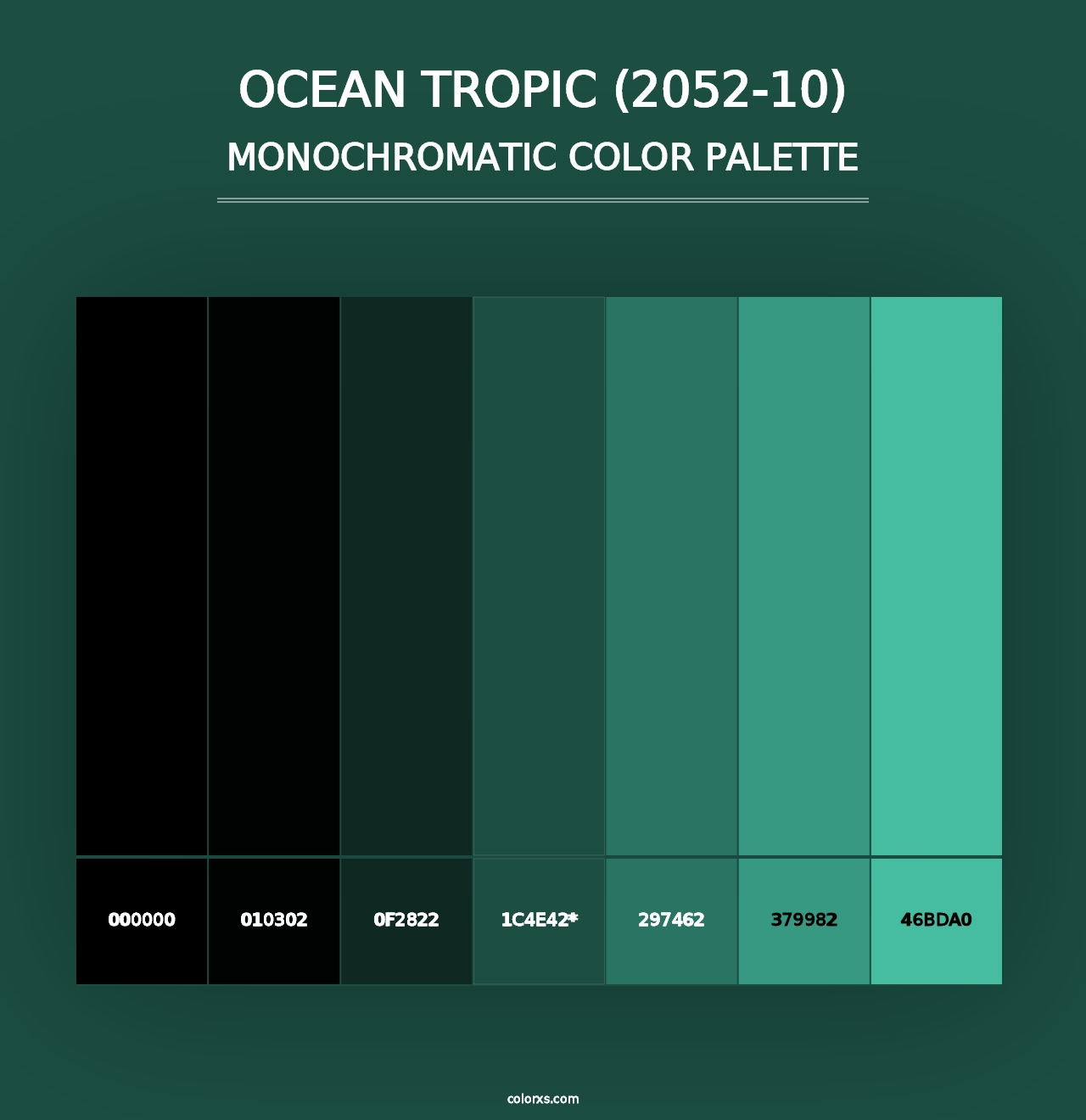 Ocean Tropic (2052-10) - Monochromatic Color Palette