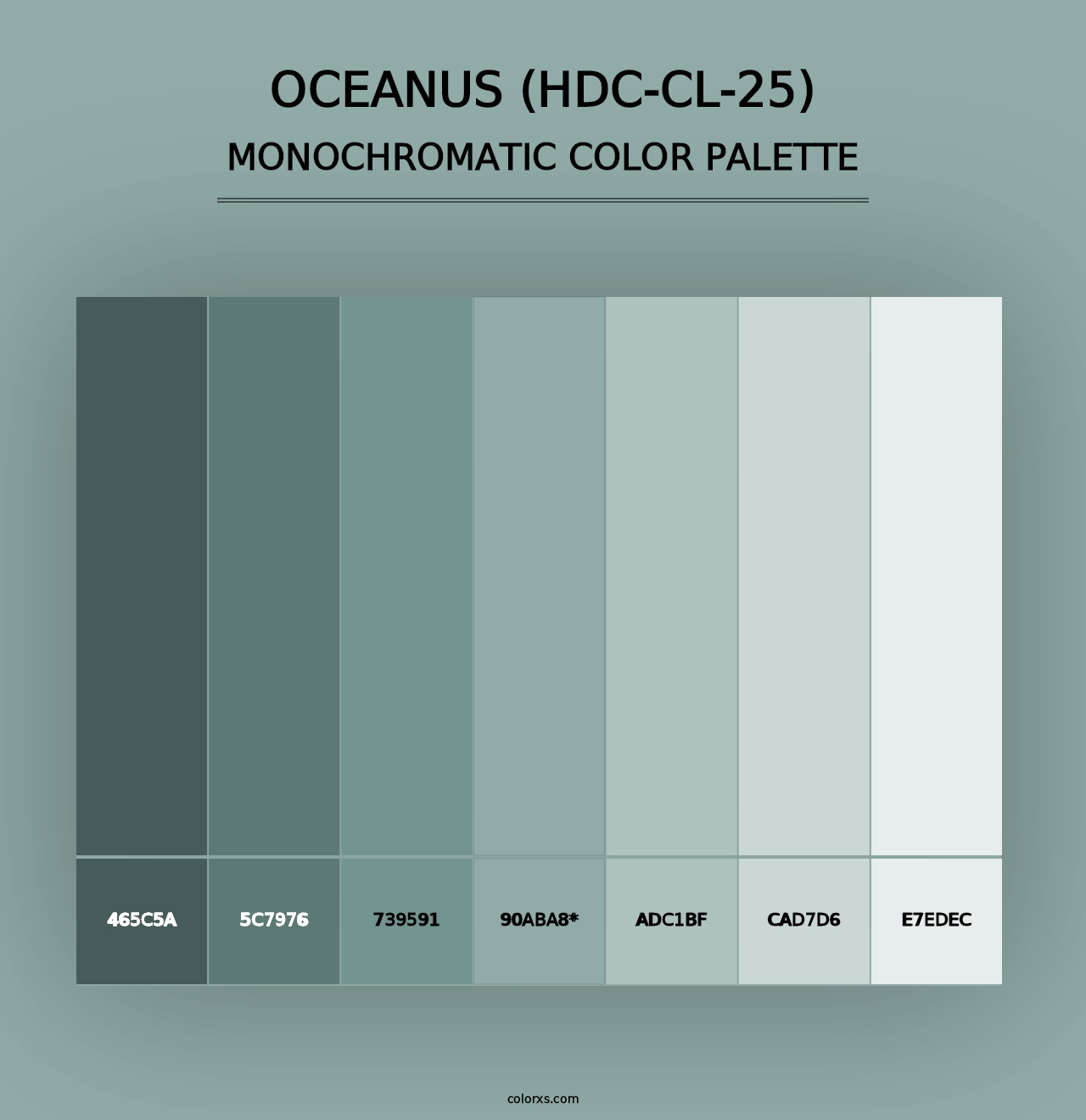 Oceanus (HDC-CL-25) - Monochromatic Color Palette