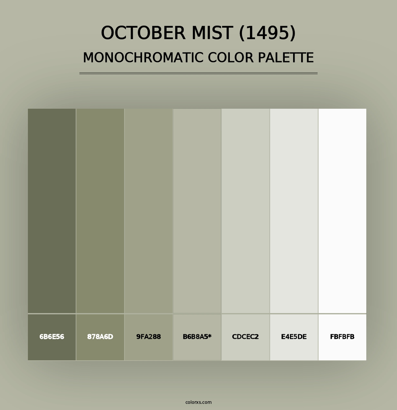 October Mist (1495) - Monochromatic Color Palette