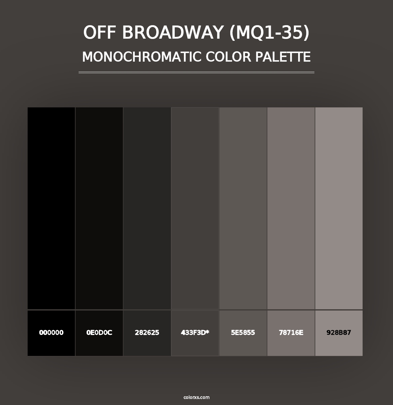 Off Broadway (MQ1-35) - Monochromatic Color Palette