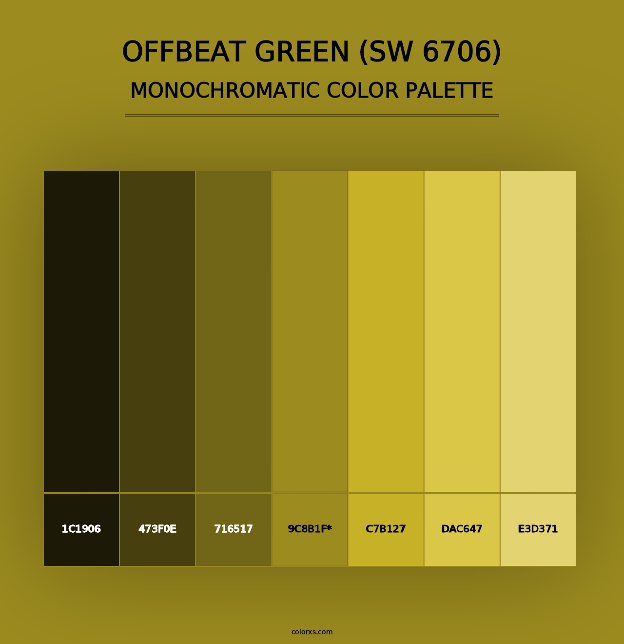 Offbeat Green (SW 6706) - Monochromatic Color Palette