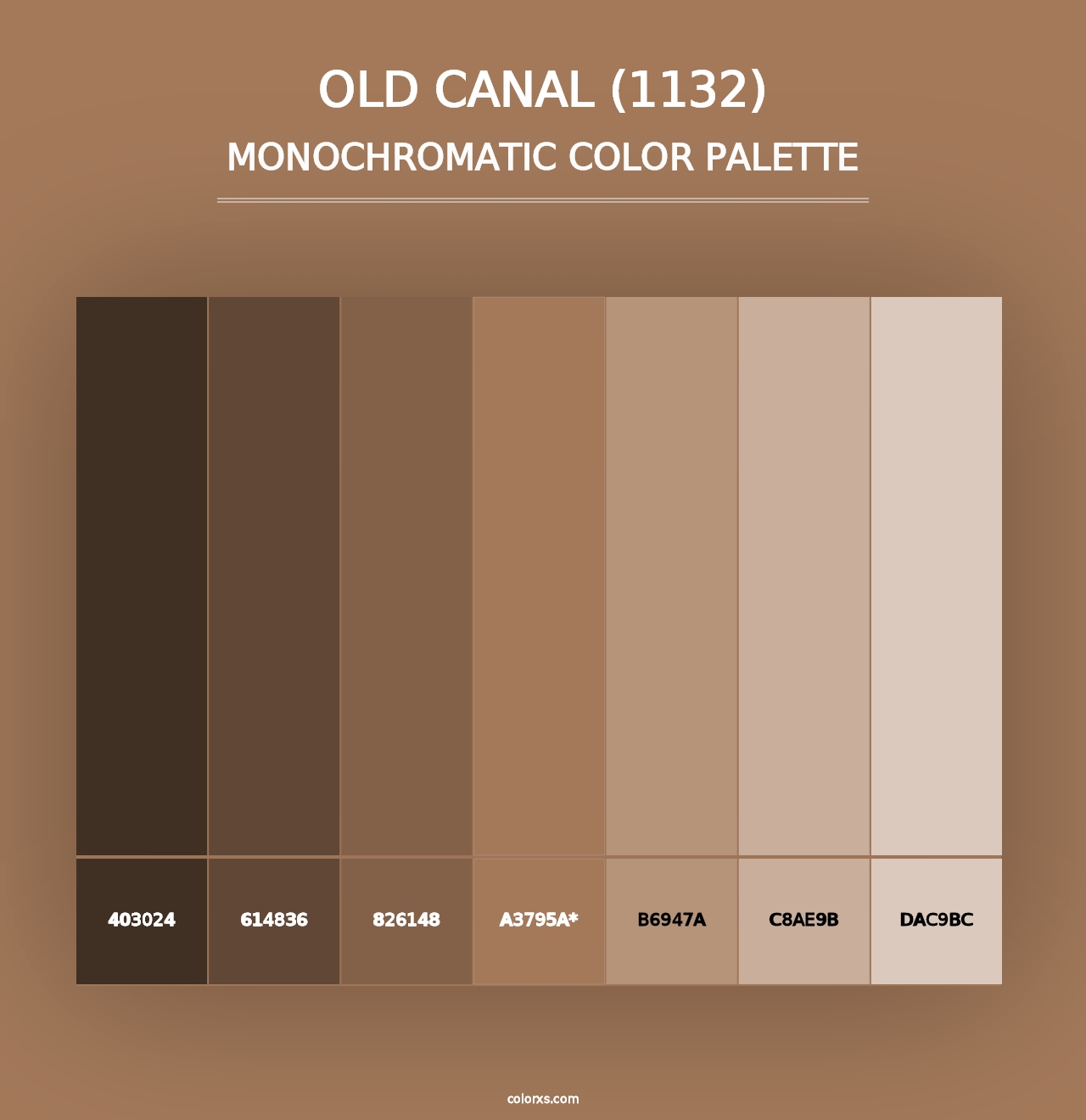 Old Canal (1132) - Monochromatic Color Palette