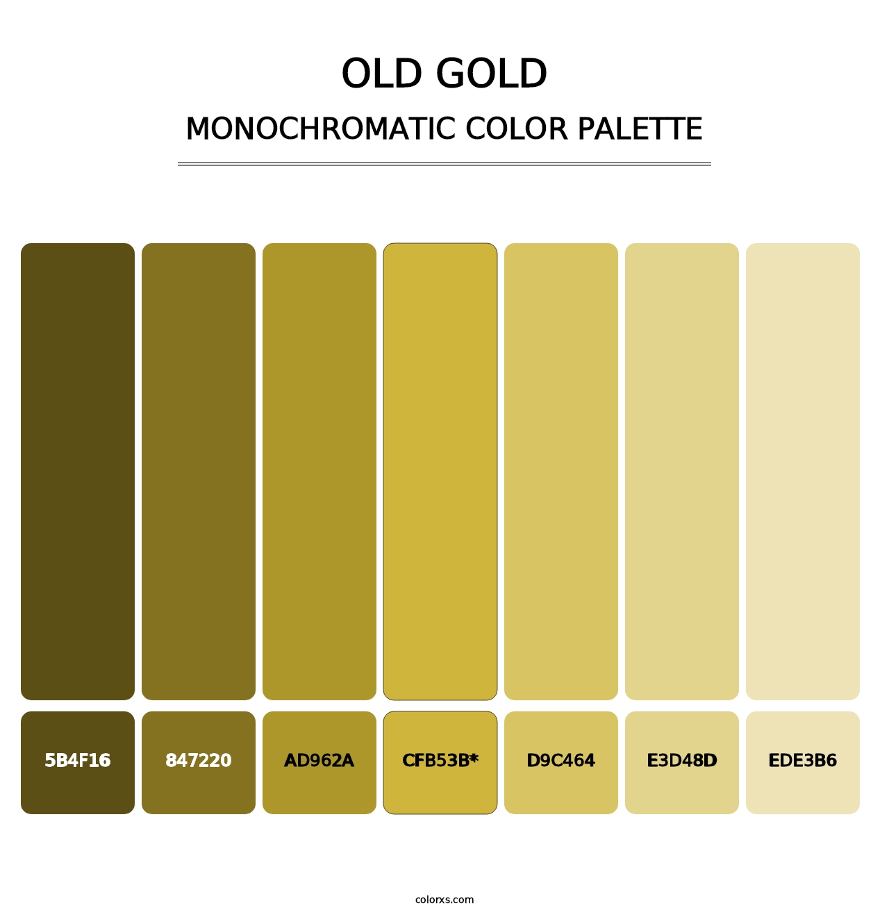 Old Gold - Monochromatic Color Palette