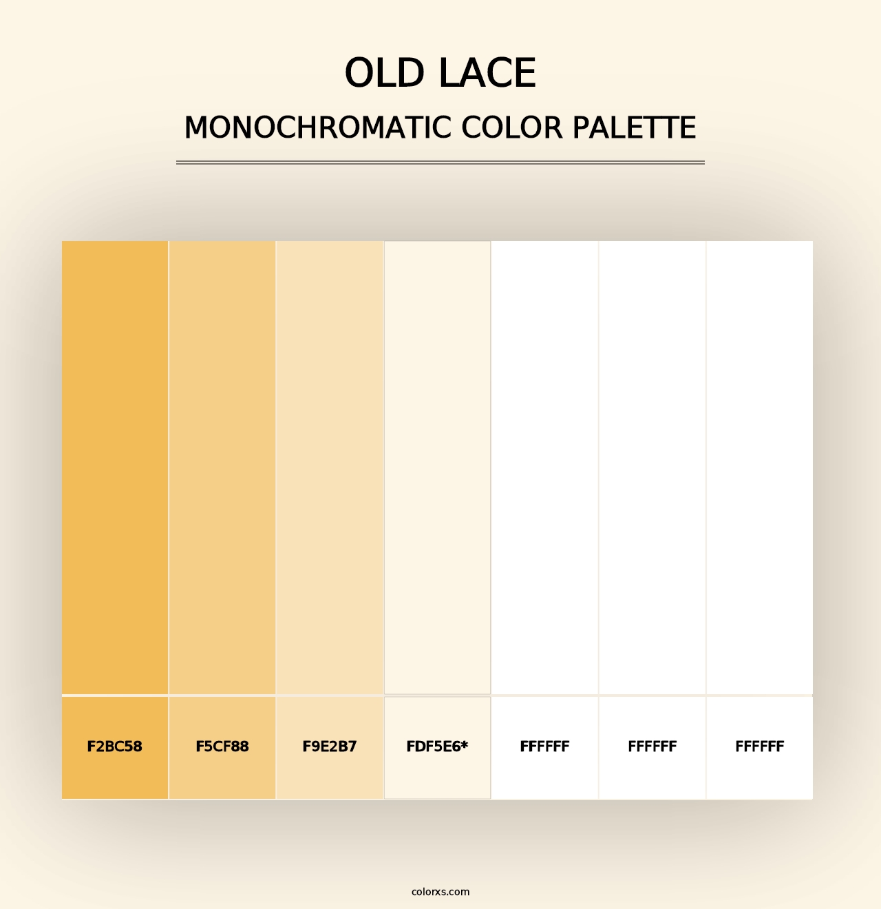 Old lace - Monochromatic Color Palette