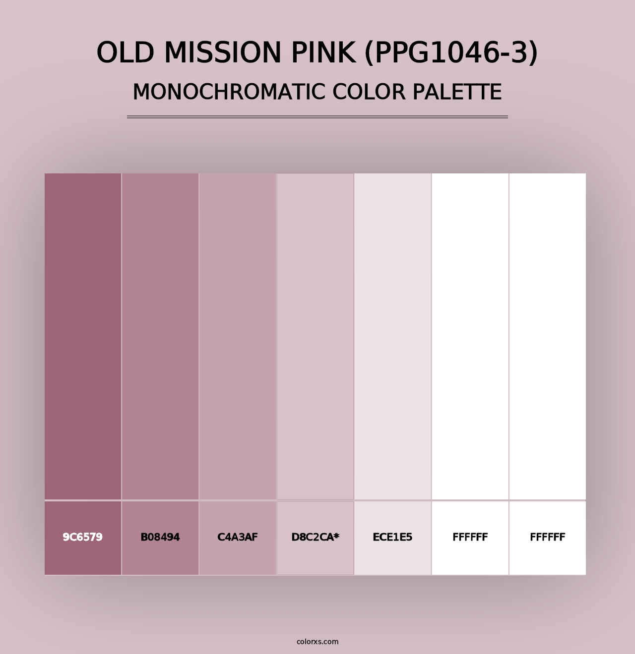 Old Mission Pink (PPG1046-3) - Monochromatic Color Palette