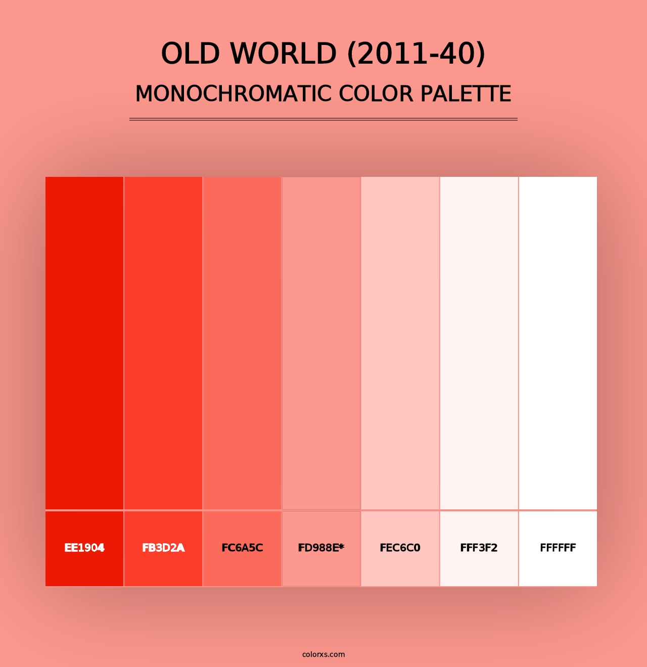 Old World (2011-40) - Monochromatic Color Palette