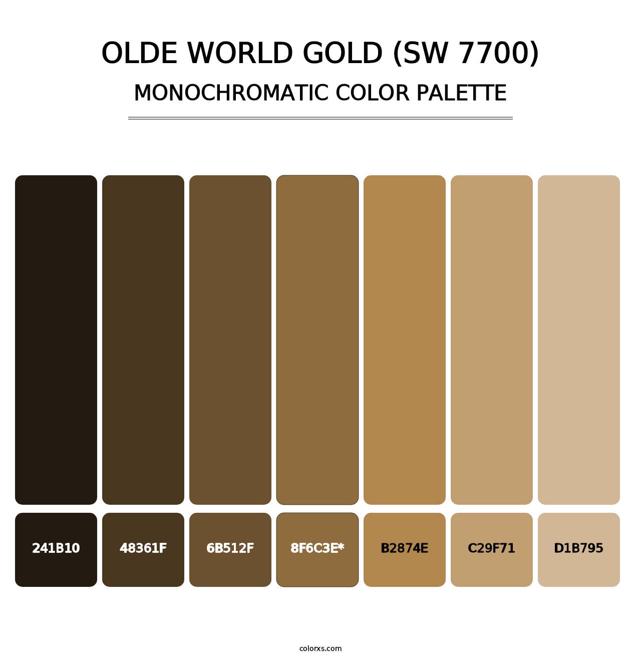 Olde World Gold (SW 7700) - Monochromatic Color Palette