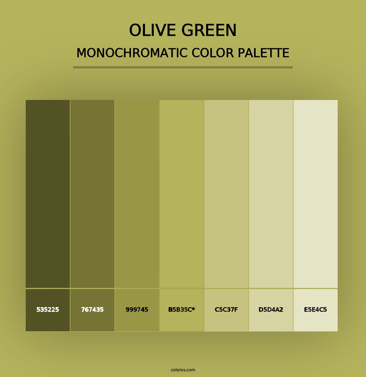 Olive Green - Monochromatic Color Palette