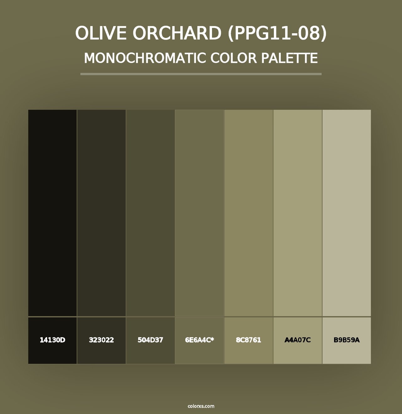 Olive Orchard (PPG11-08) - Monochromatic Color Palette