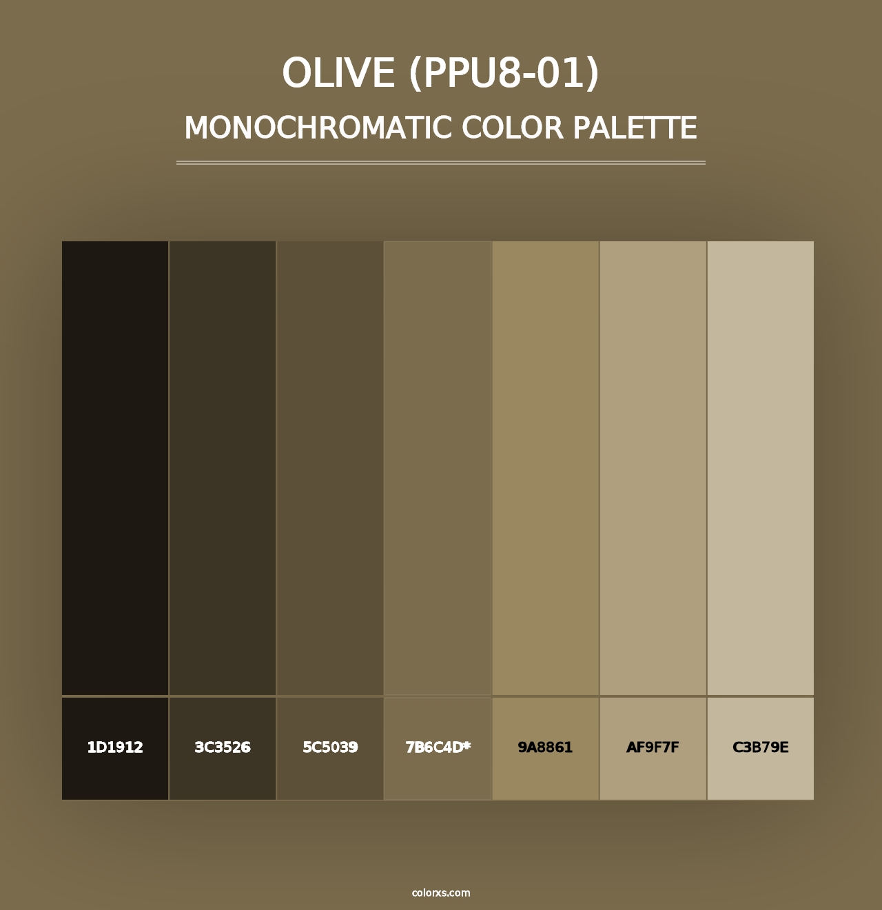 Olive (PPU8-01) - Monochromatic Color Palette