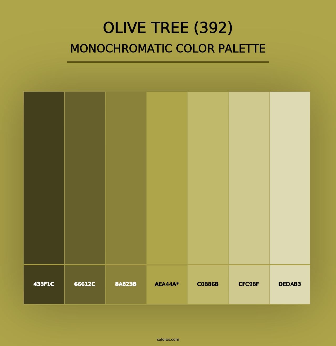 Olive Tree (392) - Monochromatic Color Palette