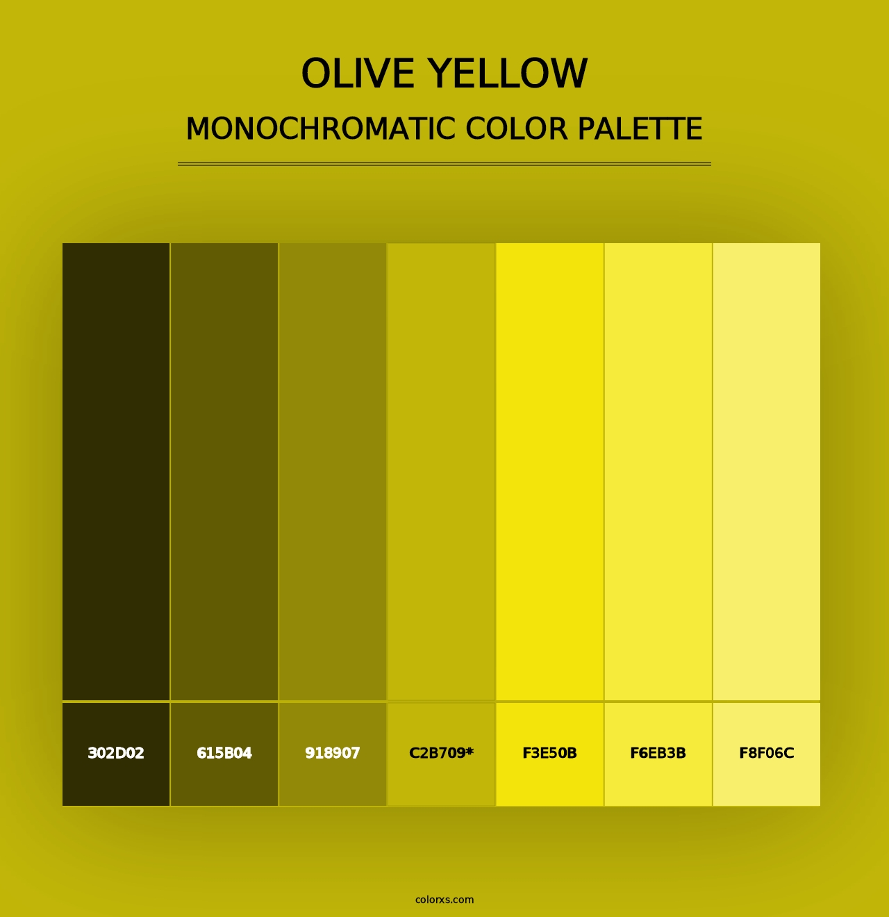 Olive Yellow - Monochromatic Color Palette