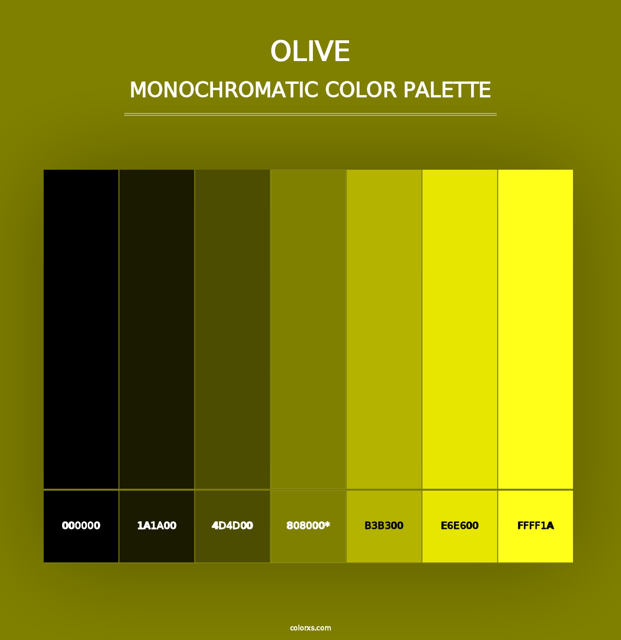 Olive - Monochromatic Color Palette