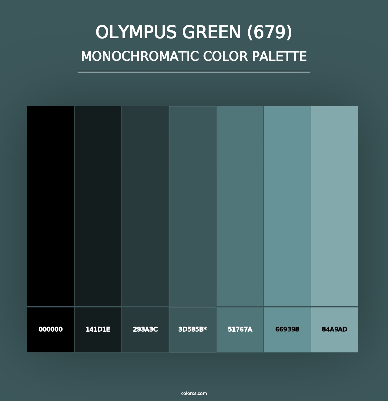 Olympus Green (679) - Monochromatic Color Palette