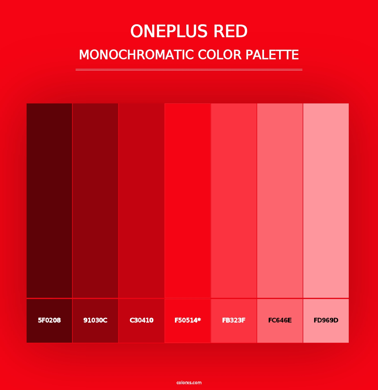 OnePlus Red - Monochromatic Color Palette