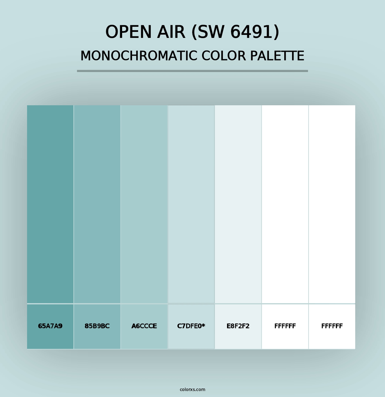 Open Air (SW 6491) - Monochromatic Color Palette