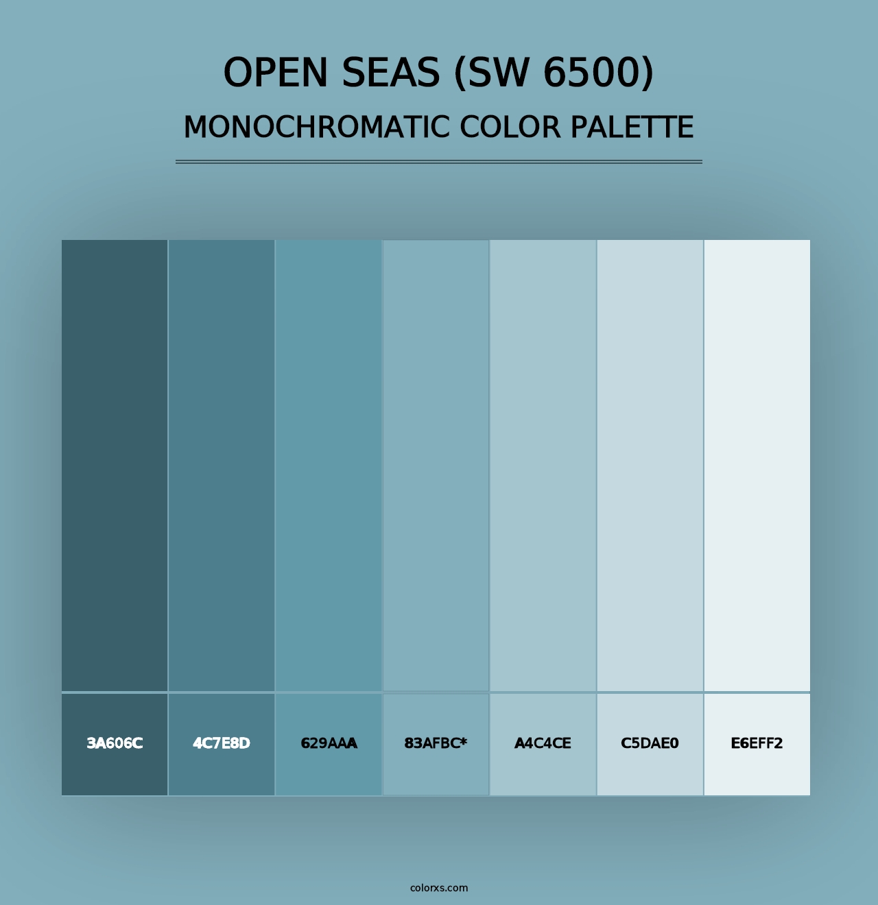 Open Seas (SW 6500) - Monochromatic Color Palette