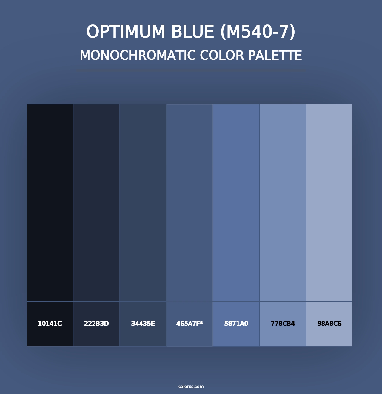 Optimum Blue (M540-7) - Monochromatic Color Palette