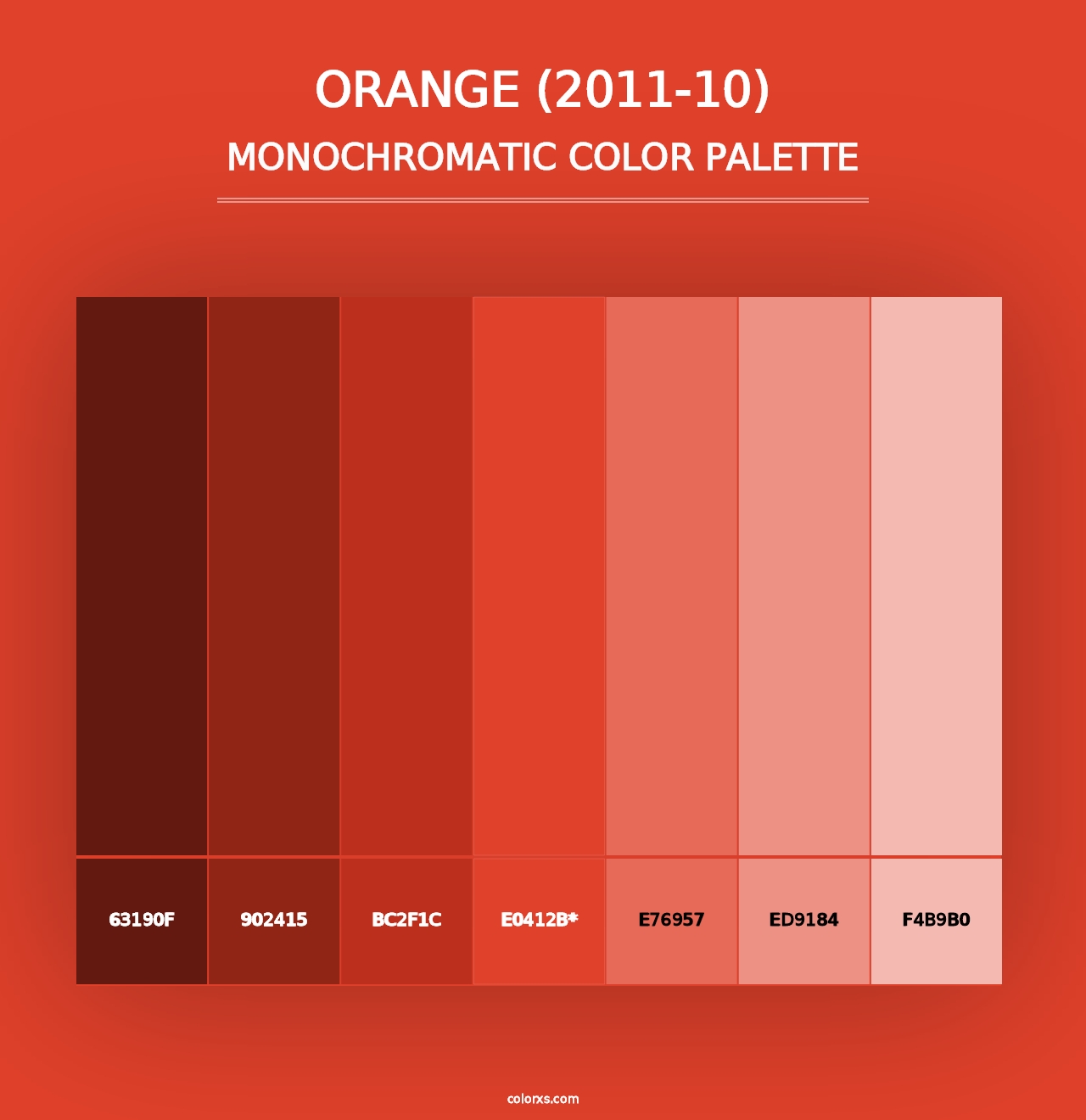 Orange (2011-10) - Monochromatic Color Palette